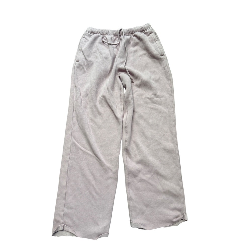 Skims Lavender Wide Leg Fleece Sweatpants Womens Medium Purple‎ Raw Hem Lounge